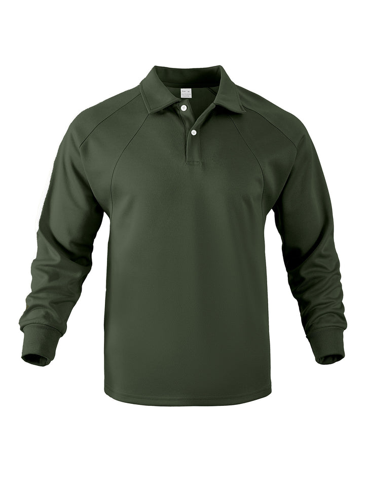 Herren Sportliches Langarmpoloshirt mit modernem Strukturdesign und bequemen Bündchen Echoarchiv