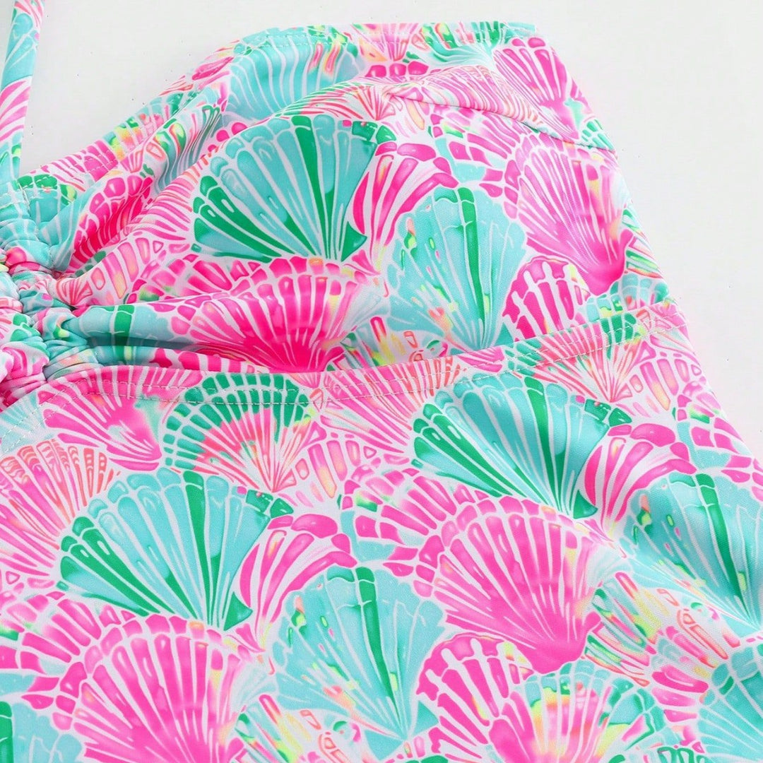 Damen Bandeau-Bikini mit verspieltem Muschelmuster und verstellbaren Trägern Echo Archiv