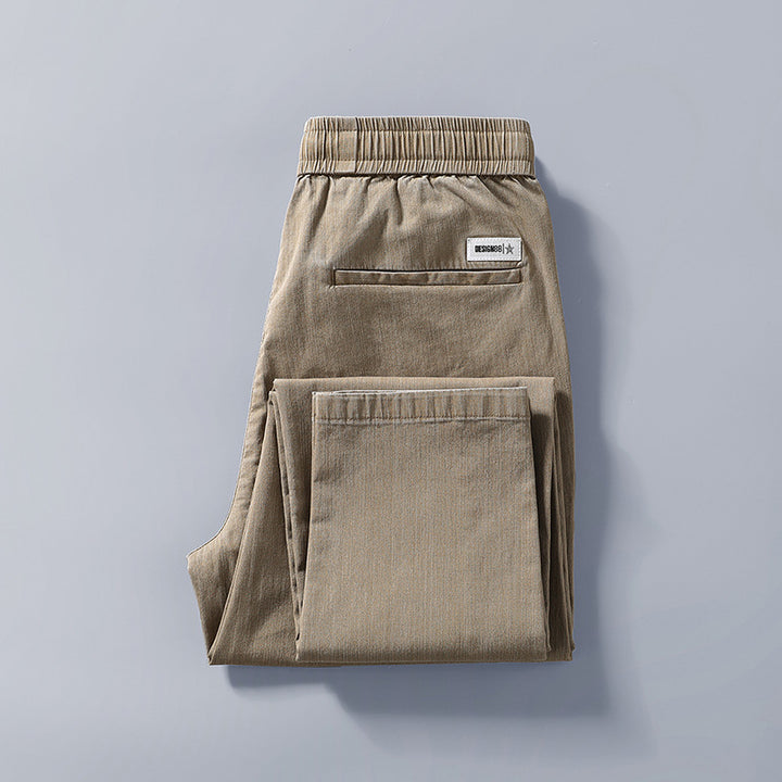 Herren bequeme Chinohose mit verstellbarem Bund und seitlichen Taschen Echoarchiv