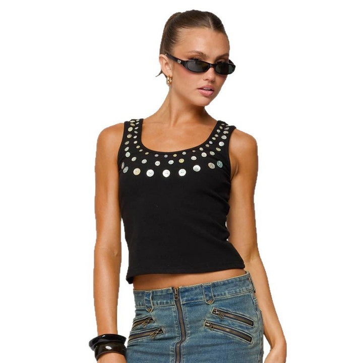 Damen ärmelloses Top mit funkelnden Pailletten Echo Archiv