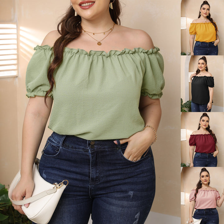 Damen Off-Shoulder Oberteil mit Volant Echo Archiv