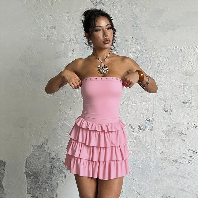 Damen Rüschensommerkleid mit schulterfreiem Design Echo Archiv