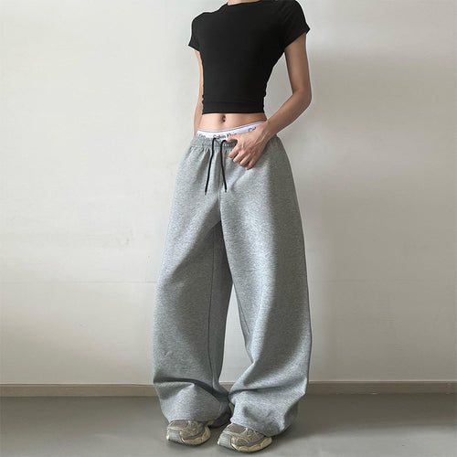Damen Extraweite High‑Waist Sweathose aus Baumwollmix mit Tunnelzug Echo Archiv