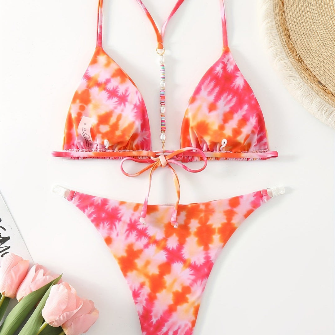 Damen Triangel-Bikini mit modischem Bindeband-Design Echo Archiv