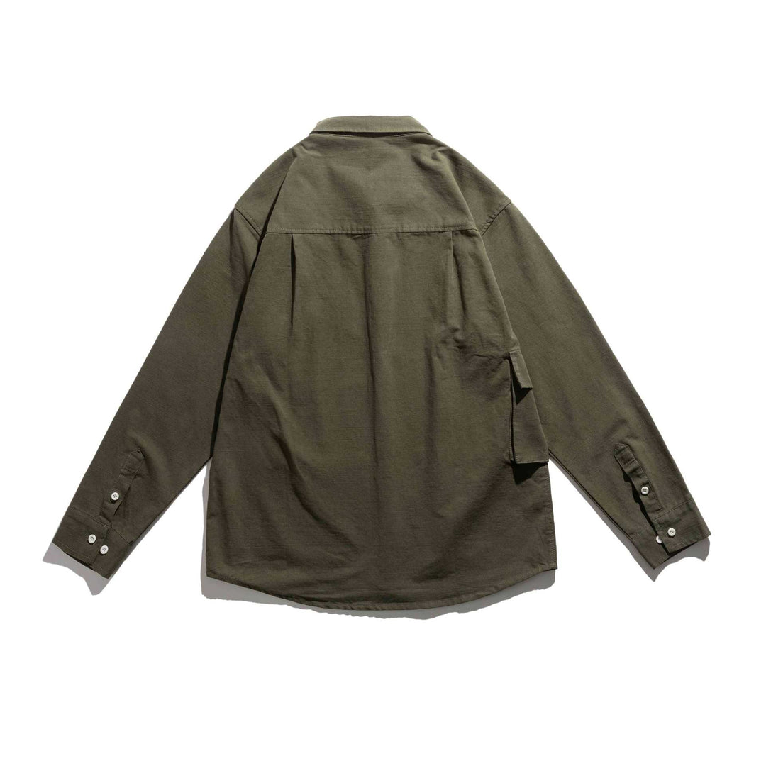 Herren Utility-Overshirt mit aufgesetzten Taschen und asymmetrischem Kontrast-Detail Echoarchiv