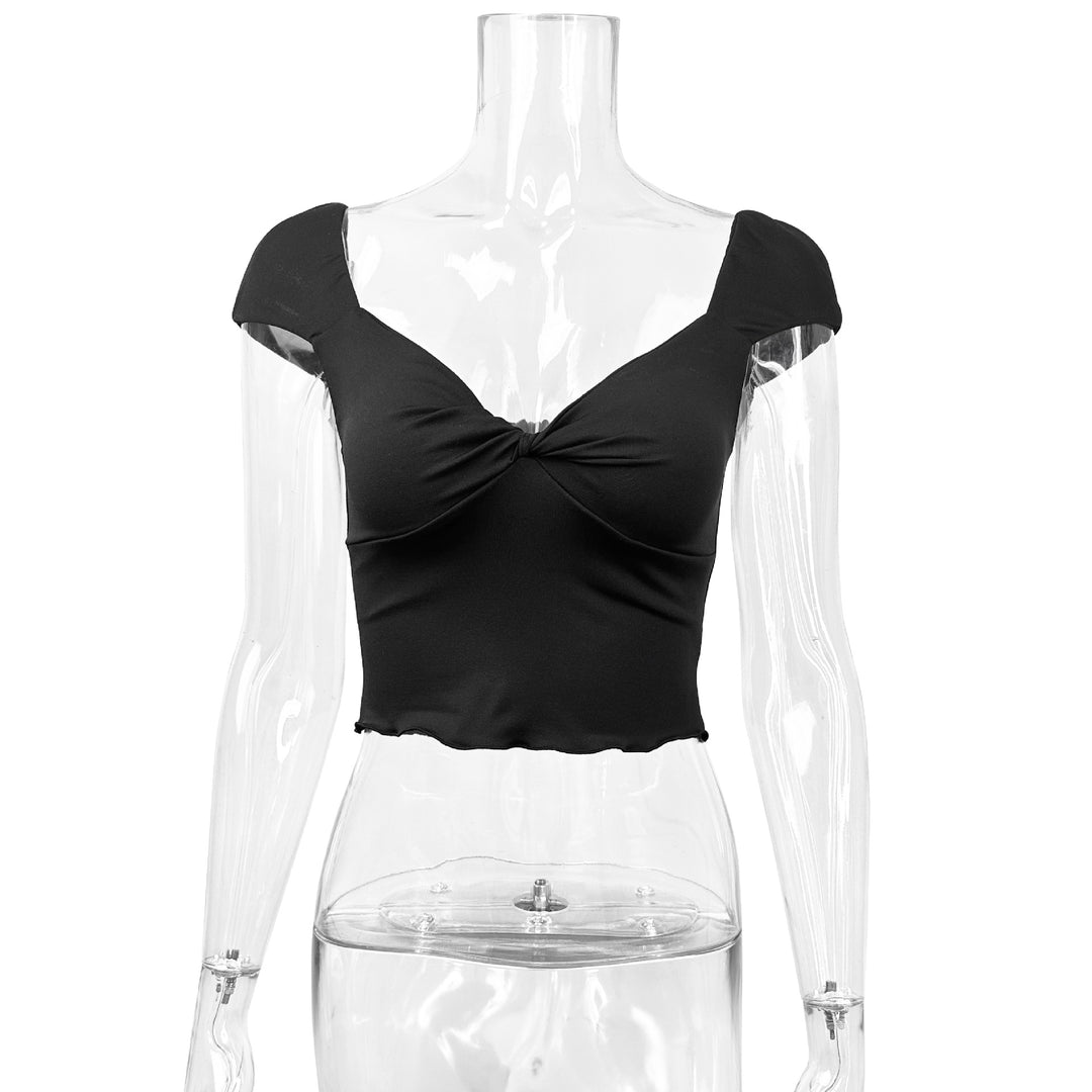 Damen Crop-Top mit herzförmigem Ausschnitt und Raffung Echo Archiv