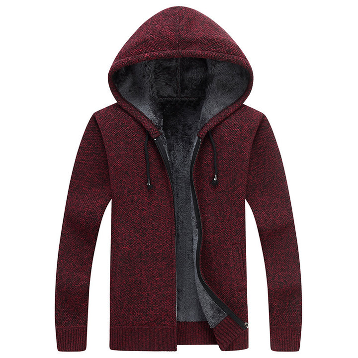 Herren bequeme Fleece-Jacke mit Kapuze und weichem Innenfutter Echoarchiv