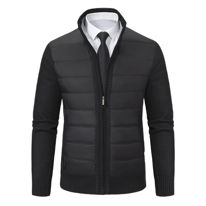Herren nan gesteppte Hybrid-Strickjacke mit Stehkragen Reißverschluss und Eingrifftaschen Echo Archiv