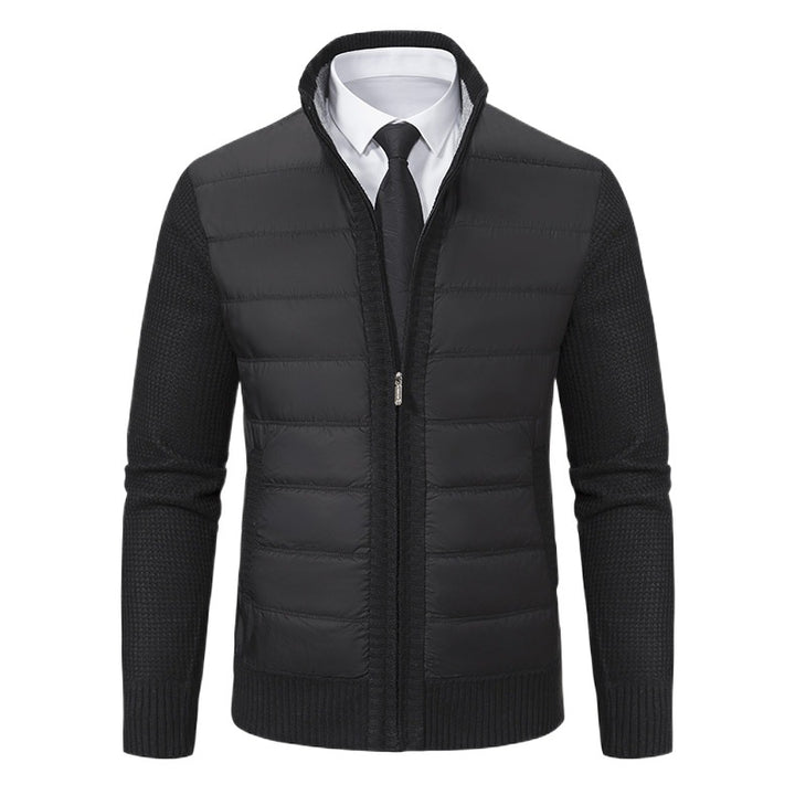 Herren nan gesteppte Hybrid-Strickjacke mit Stehkragen Reißverschluss und Eingrifftaschen Echo Archiv