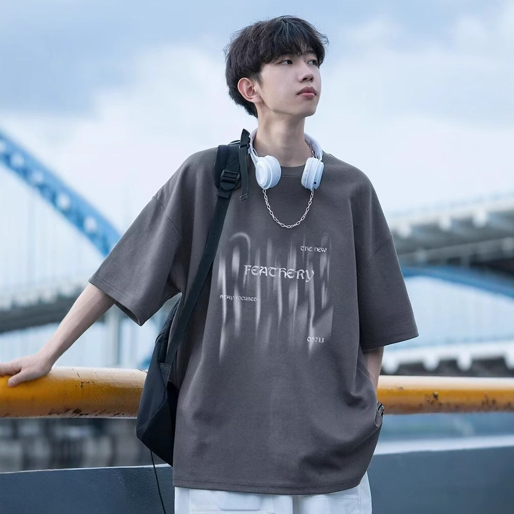 Herren Übergrößes T-Shirt mit kreativem Druck Echoarchiv