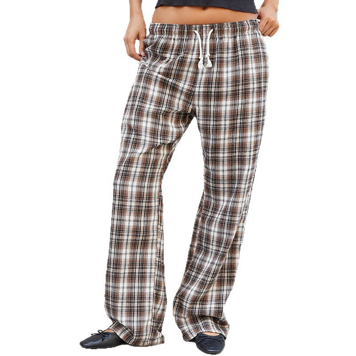 Damen lässige Karomuster Pyjama Strandhose Echo Archiv