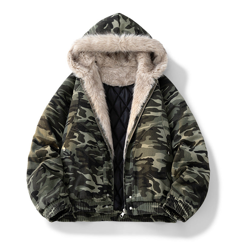 Herren Modische Camouflage-Winterjacke mit abnehmbarer Kapuze Echoarchiv
