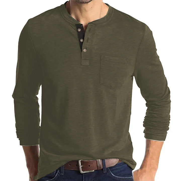 Herren langärmliges Henley-Shirt Echoarchiv