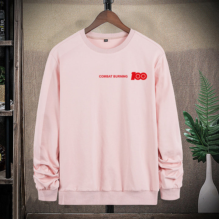 Herren Oversize-Sweatshirt mit Rundhalsausschnitt, minimalistischem Logoprint und gerippten Bündchen Echoarchiv