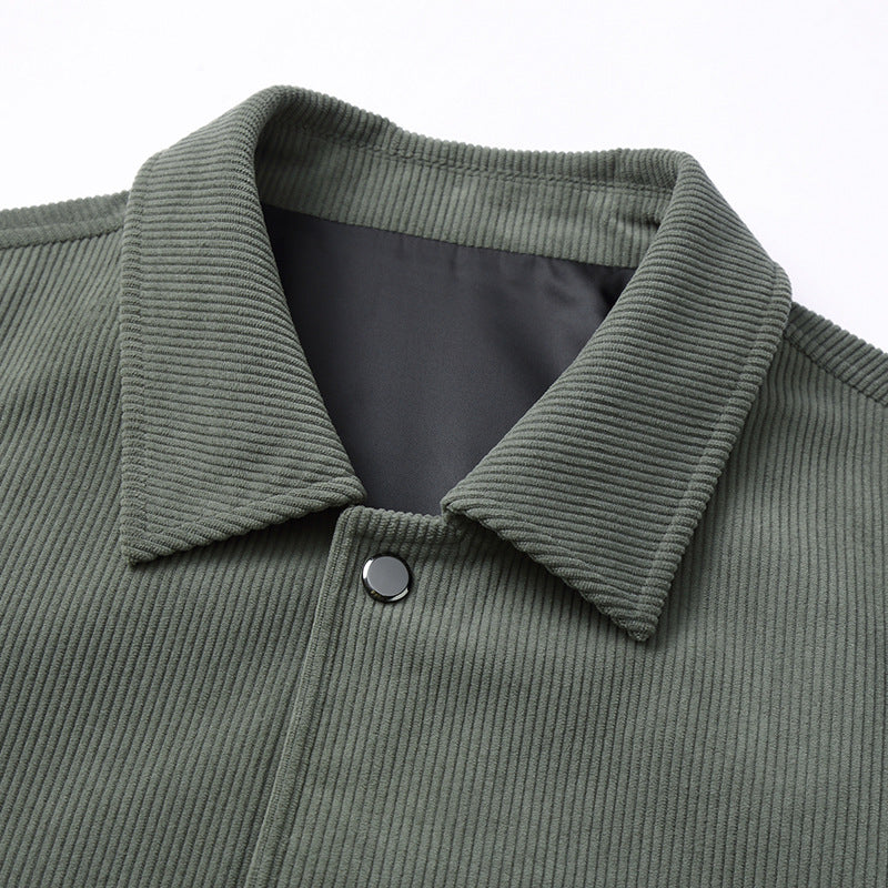 Herren Cordjacke mit Utility-Taschen und Druckknopfverschluss Echoarchiv