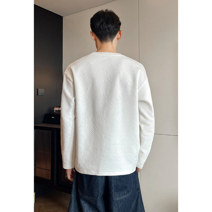 Herren Trend Sweatshirt mit auffälligem Texturmuster Echo Archive