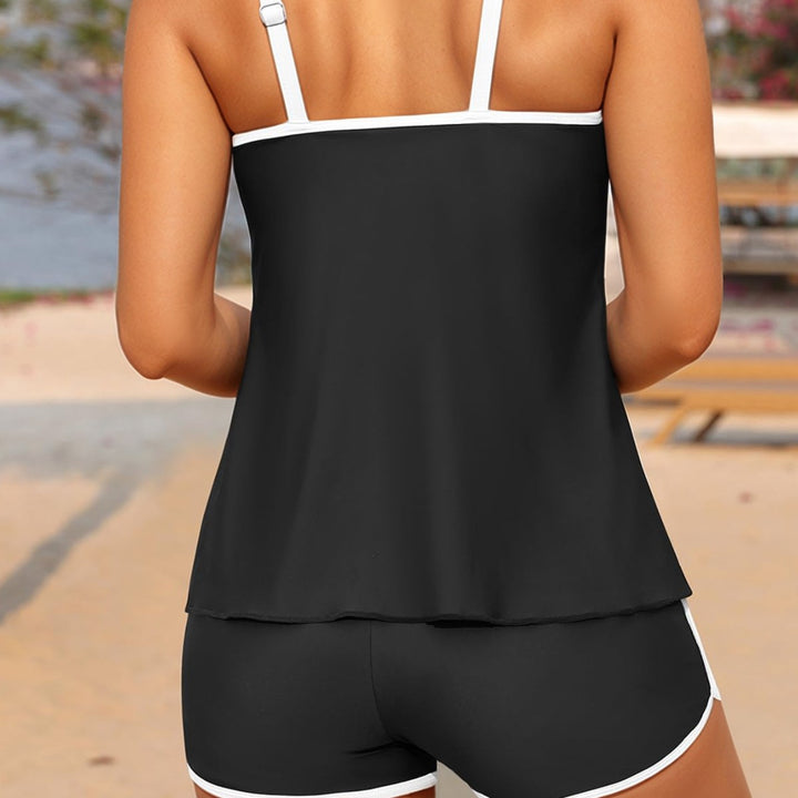 Damen Sport-Badeanzug-Set mit lässigem Oberteil und Shorts Echo Archiv