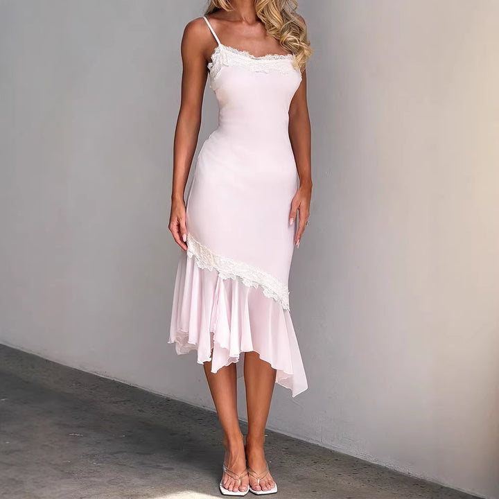 Damen Sexy Wickelkleid mit Spitzenakzenten Echo Archiv