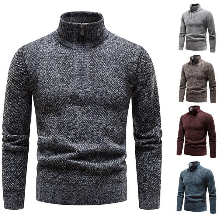 Herren Pullover mit halbem Reißverschluss und strukturiertem Design Echoarchiv