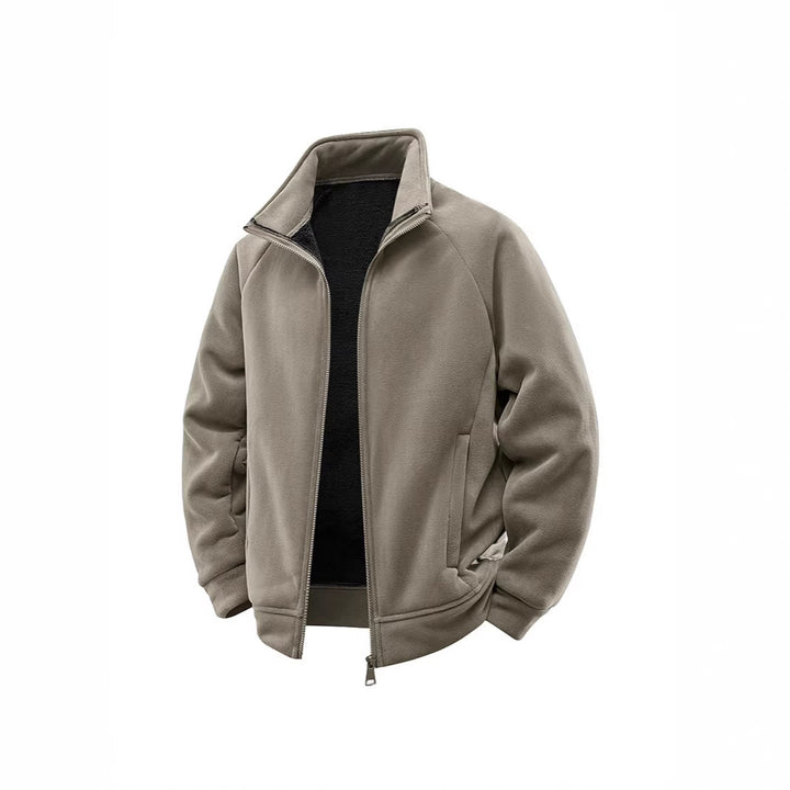 Herren Fleece-Thermojacke mit doppellagigem Teddy-Innenfutter und hohem Stehkragen Echo Archiv