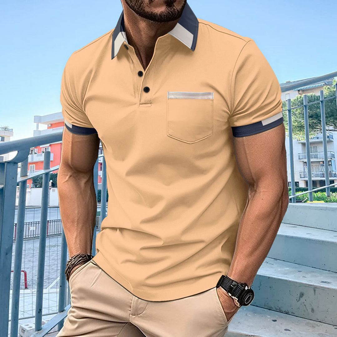 Herren Polohemd mit modischem Kragen und praktischer Brusttasche Echoarchiv
