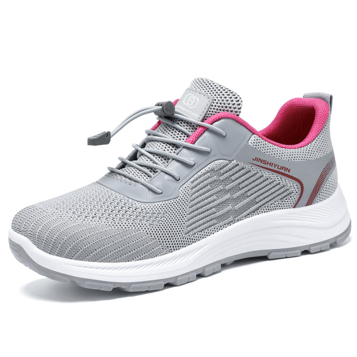 Damen nan ultraleichter Strick-Freizeitsneaker mit Schnellzugverschluss, verstärkter Fersenlasche und ergonomischer Wellen-EVA-Sohle Echo Archiv