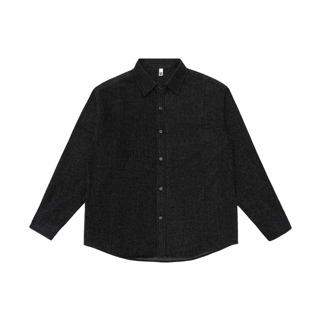 Herren Overshirt-Jacke aus strukturiertem Wollmix mit Brusttasche Echoarchiv