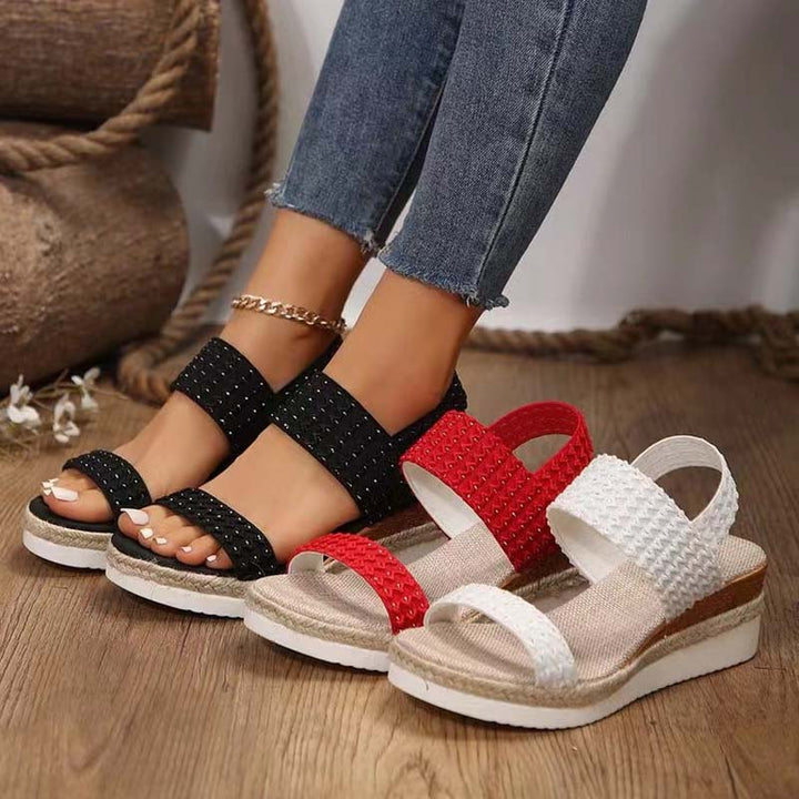 Echoarchiv | Bequeme Sommer Plateau Sandalen mit Keil für Frauen