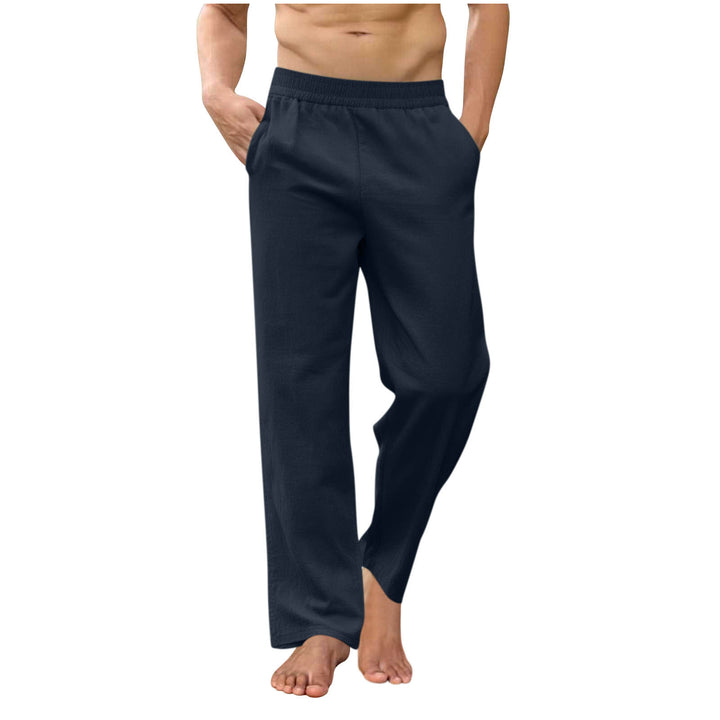 Herren lockere Loungehose mit elastischem Bund, Eingrifftaschen und seitlichen Knöchelschlitzen – Sorevano