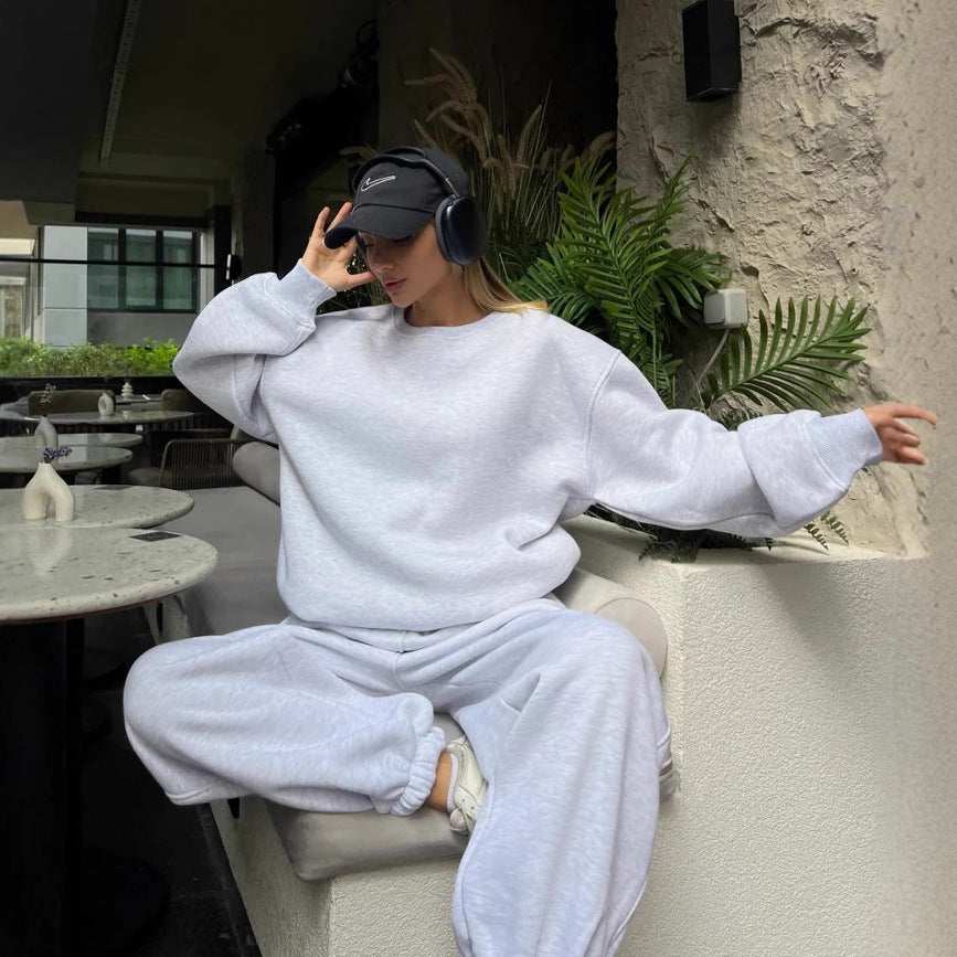 Damen Sportlicher Oversized Kapuzenpullover und Freizeithose Set Echo Archiv