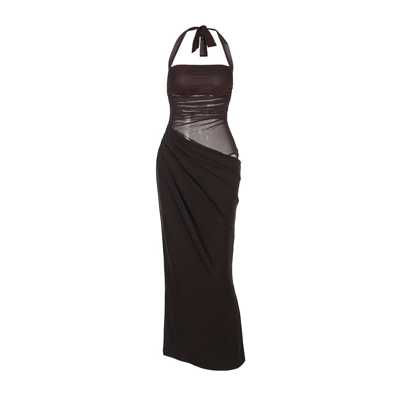 Damen Elegantes Wickelmaxikleid mit schmalem Halterdesign Echo Archiv