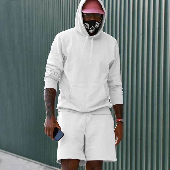 Echoarchiv Herren Hoodie-Shorts-Set mit Kängurutasche