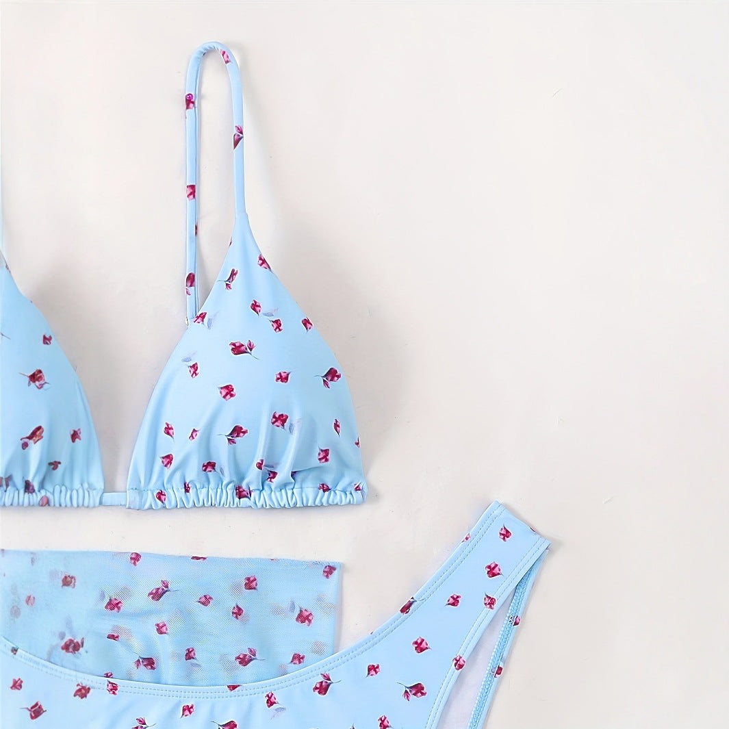 Damen Triangel-Bikini mit floralem Wickelrock Echo Archiv