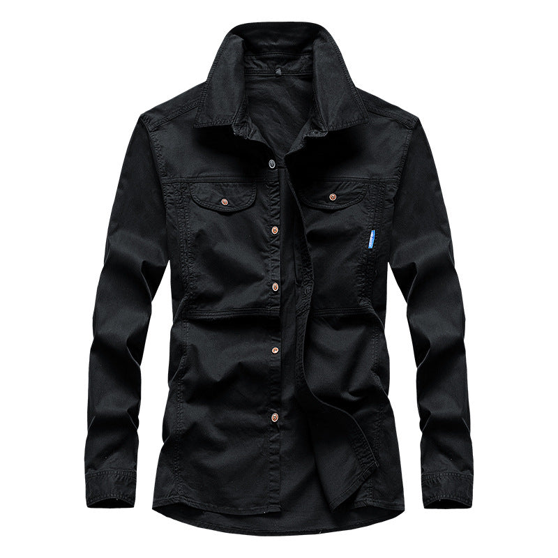 Herren Leichtes Canvas-Fieldshirt mit Brustklappen und Hemdkragen Echo Archiv
