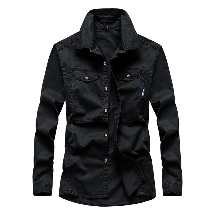 Herren Leichtes Canvas-Fieldshirt mit Brustklappen und Hemdkragen Echo Archiv