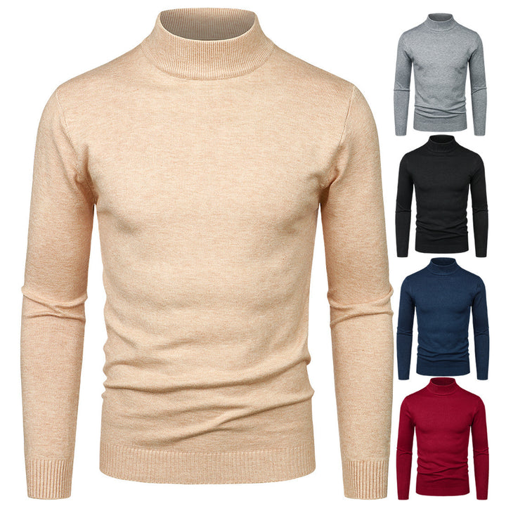 Herren Hochwertiger Rollkragenpullover aus feiner Baumwolle Echoarchiv