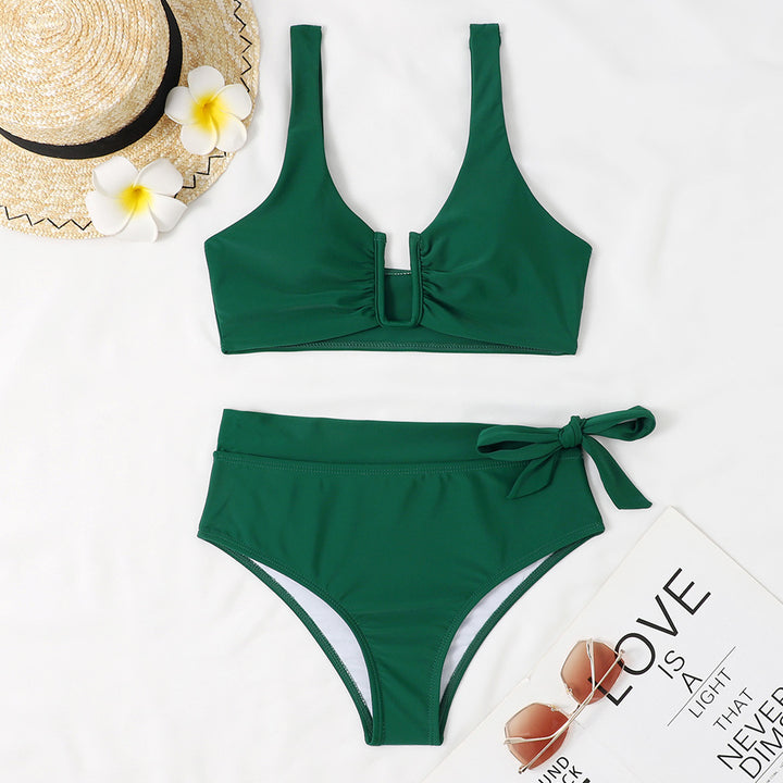 Damen Bikini-Set mit elegantem Knotendesign und hoch taillierter Hose Echo Archiv