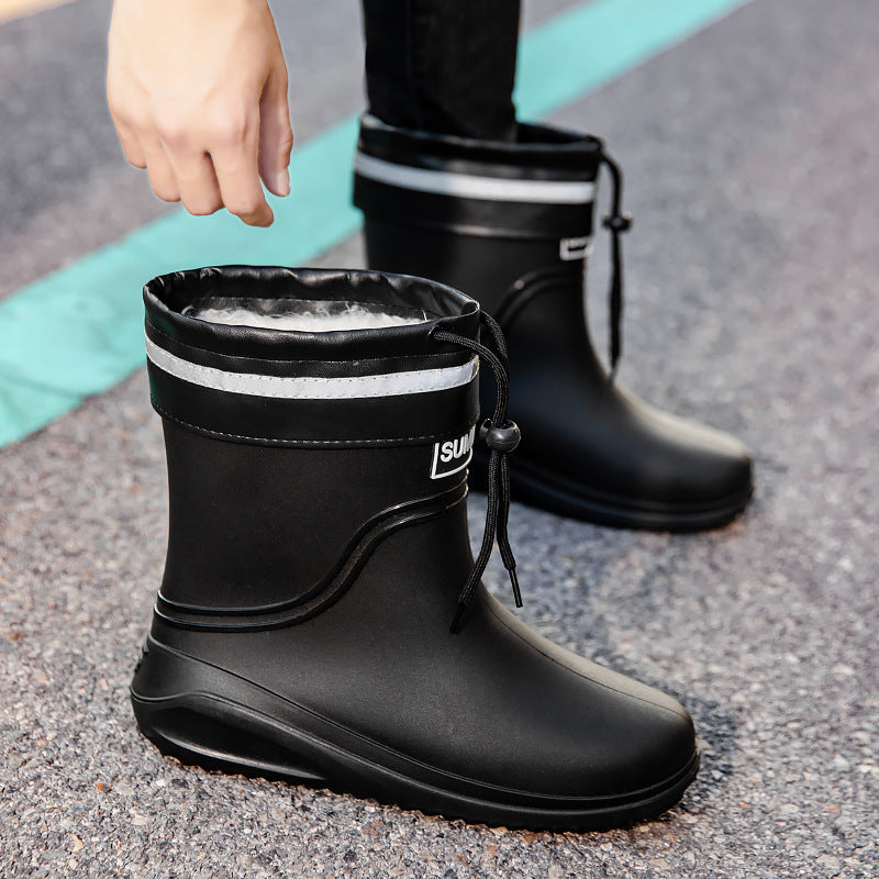 Damen Kurzschaftige Regenstiefeletten mit verstellbarem Zugband und reflektierendem Saum Echoarhiv – Lioré