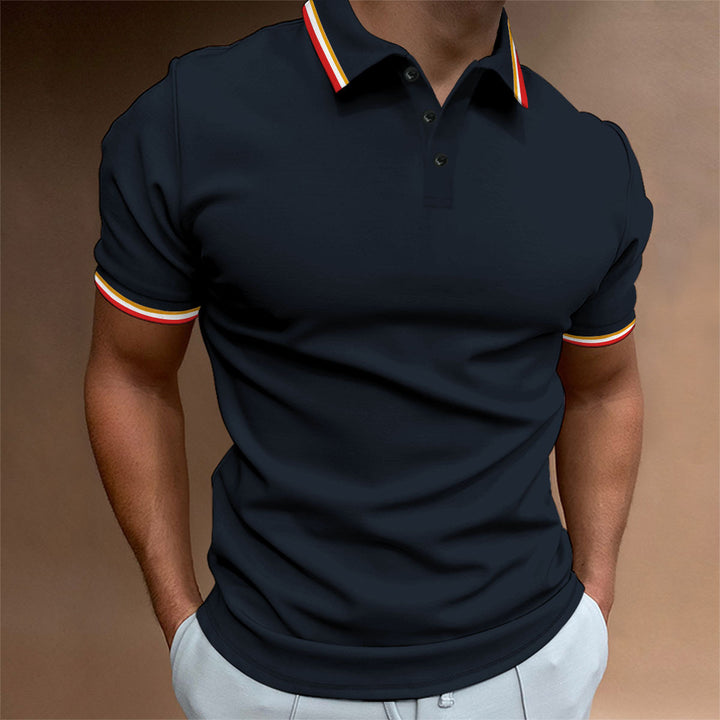 Herren Polohemd mit modischen Kontrastdetails Echoarchiv