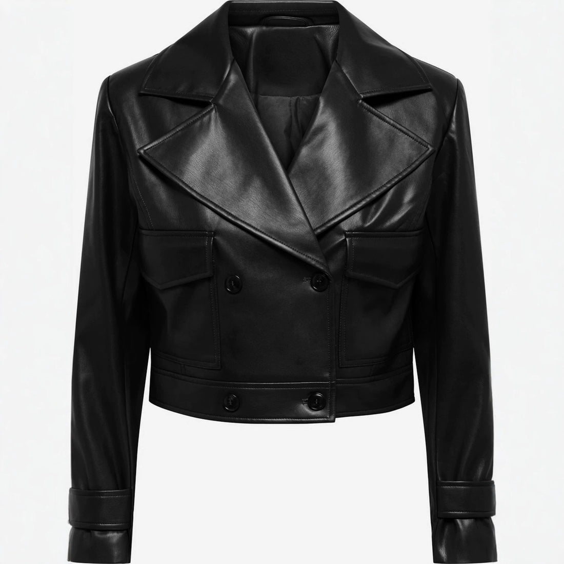 Damen Cropped Lederjacke – Velloura