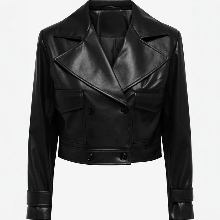 Damen Cropped Lederjacke Echo Archiv