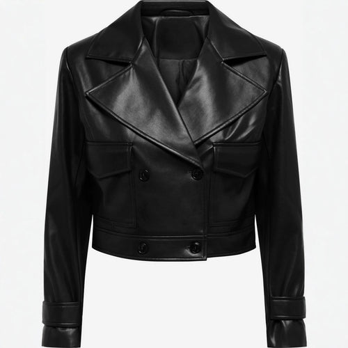 Damen Cropped Lederjacke Echo Archiv