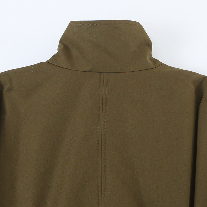 Damen Kurzjacke mit Tunnelzug-Taille, hohem Stehkragen und asymmetrischer Knopfleiste Echoarchiv