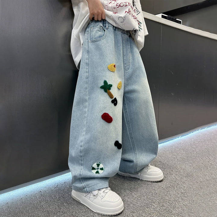 Damen Weite Jeans mit kreativen Applikationen Echo Archiv