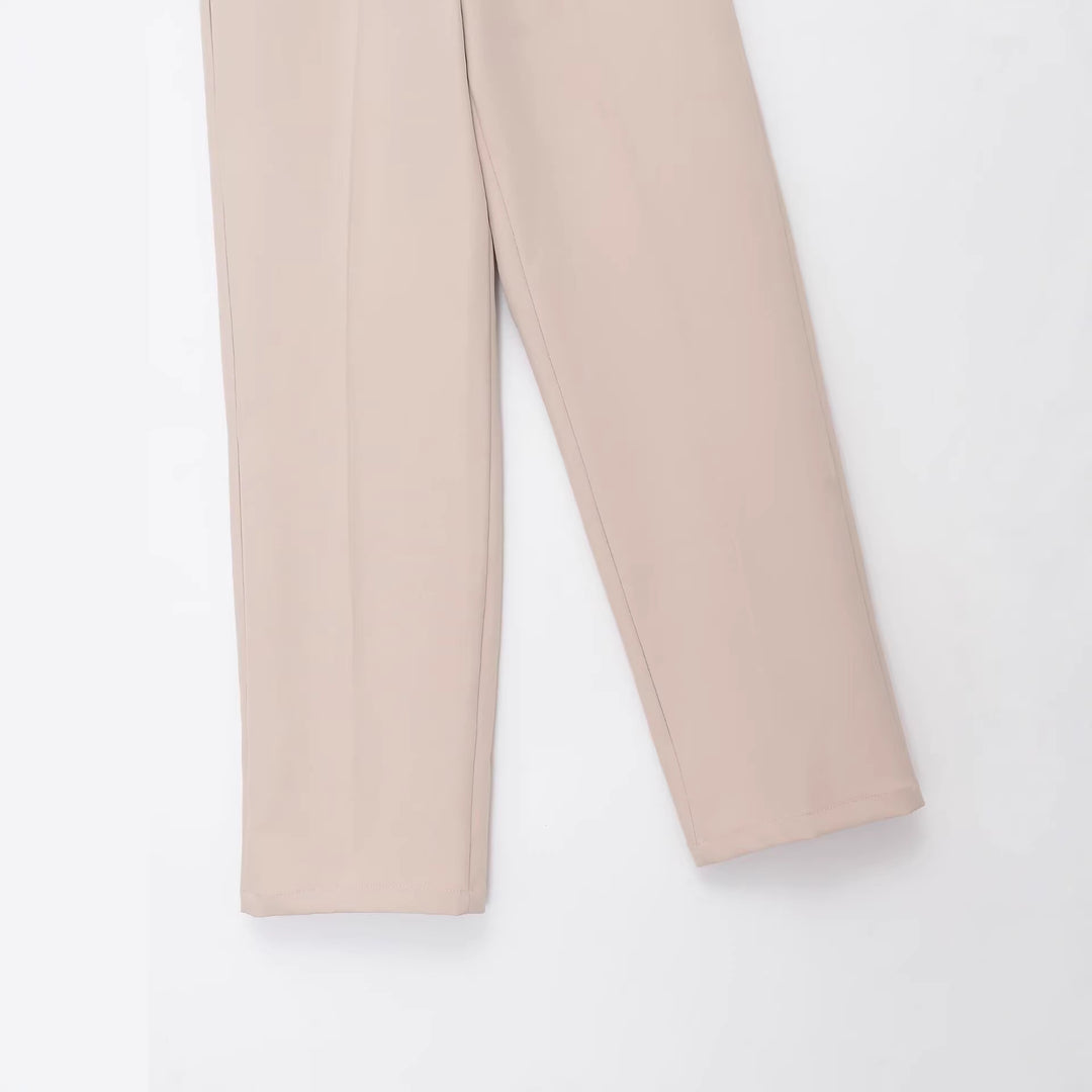 Damen Weite Palazzo-Hose mit elastischem Kontrastbund und Bügelfalten Echo Archiv