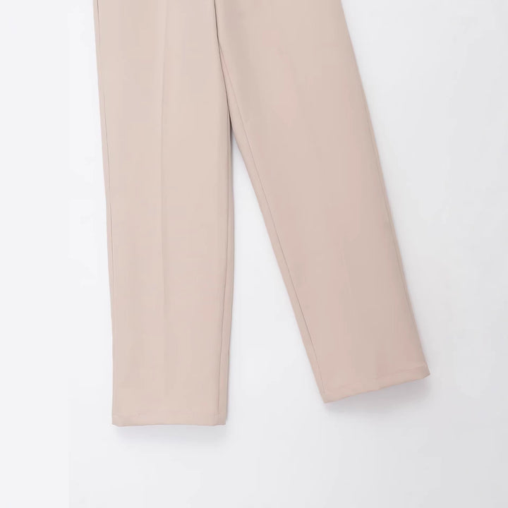 Damen Weite Palazzo-Hose mit elastischem Kontrastbund und Bügelfalten Echo Archiv