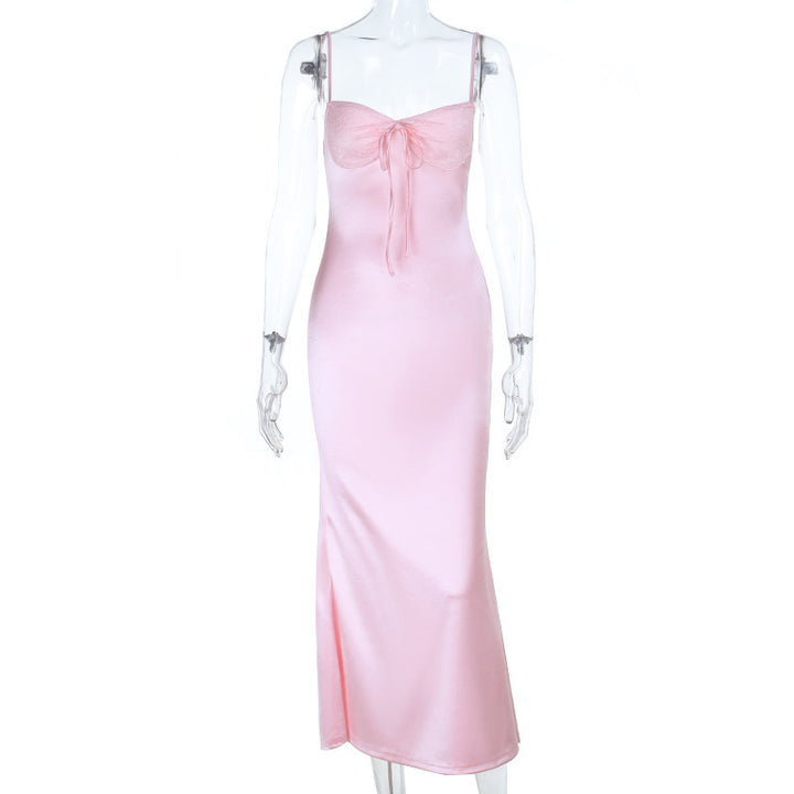 Damen Satin Maxikleid mit verführerischem Wickeldesign Echo Archiv