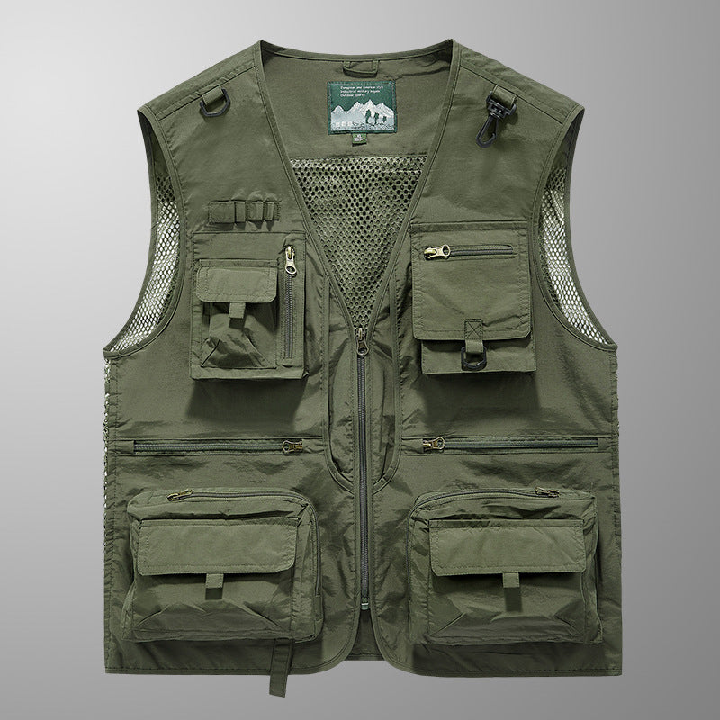 Herren Multifunktionale Outdoorweste mit Mesh‑Belüftung und Mehrfach‑Taschen Echo Archiv