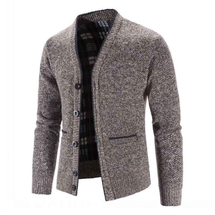Herren Strickjacke mit modischem Karomuster Echoarchiv