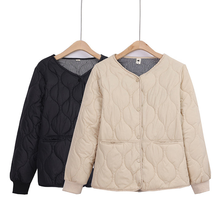 Damen nan gesteppte leichte Steppjacke mit Rundhals, Druckknopfverschluss und Rippbündchen Echo Archiv